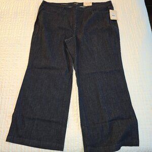 NWT Plus Size Teresa Wide Leg Ankle Jean w/ Plackets - Lightweight Rinse - 24W